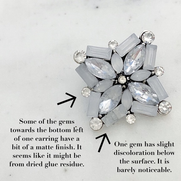 🆑 "Bacall" Earrings || Clear Crystal Statement - Picture 6 of 8